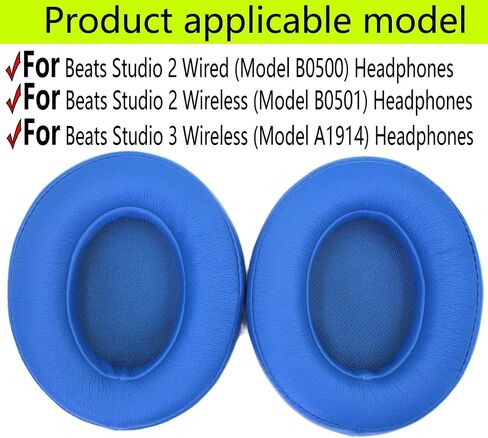 وسائد أذن بديلة متوافقة مع Beats by Dr.Dre Studio 2.0 B0500 B0501 سماعات رأس لاسلكية/سلكية Studio 3.0 ناعمة ومريحة مصنوعة من جلد بروتين وإسفنج مرن مرن (وردي) in Kuwait