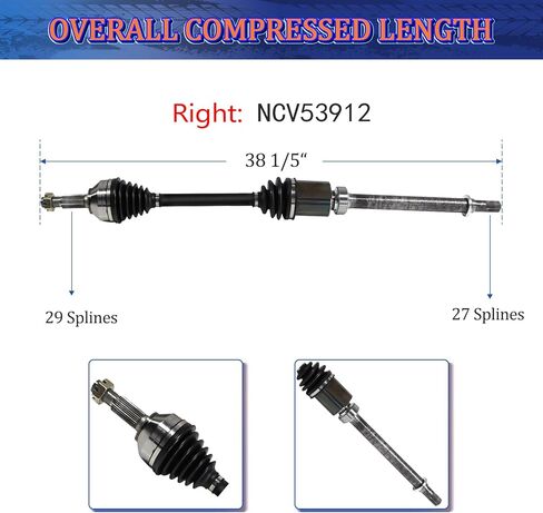 CV Axle Front Fit for Nissan Rogue S SL SV Krom 2009 2009 2010 2011 2012 2013 ، Nissan Rogue Select S 2014 2015-2.5L L4 FWD in Kuwait