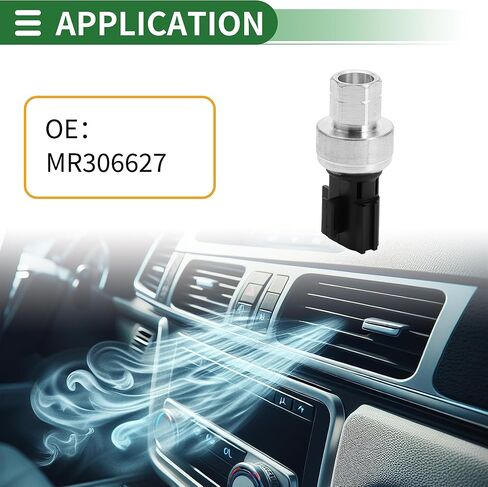 Motoforti A/C Pressure Switch Sensor, Car Engine Air Conditioning Refrigerant Pressure Transducer, for Mitsubishi Lancer 2.0L 2008-2017, Metal, No.MR306627, Silver Tone in Saudi Arabia