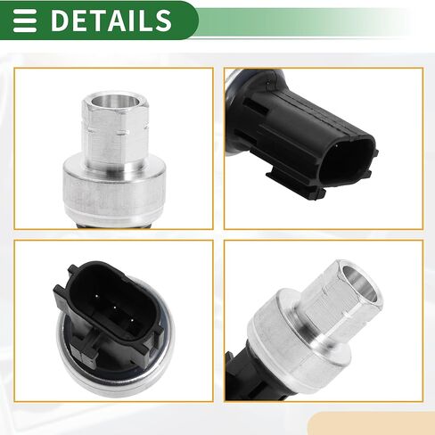 Motoforti A/C Pressure Switch Sensor, Car Engine Air Conditioning Refrigerant Pressure Transducer, for Mitsubishi Lancer 2.0L 2008-2017, Metal, No.MR306627, Silver Tone in Saudi Arabia