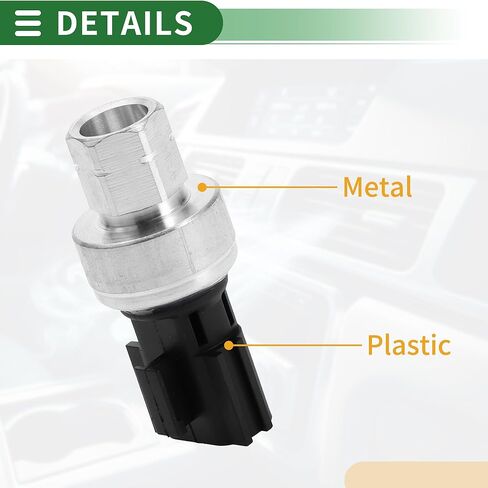 Motoforti A/C Pressure Switch Sensor, Car Engine Air Conditioning Refrigerant Pressure Transducer, for Mitsubishi Lancer 2.0L 2008-2017, Metal, No.MR306627, Silver Tone in Saudi Arabia