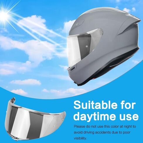 خوذة ملائمة لـ K6 K6S دراجة نارية Helmetr Helmetr Shield K6S Excessories استبدال خوذة دراجة نارية ملونة (Chrome Silver) in Kuwait