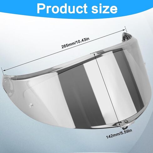 خوذة ملائمة لـ K6 K6S دراجة نارية Helmetr Helmetr Shield K6S Excessories استبدال خوذة دراجة نارية ملونة (Chrome Silver) in Kuwait