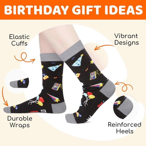 HAPPYPOP 18th Birthday Gift Ideas for Boys Girls - Awesome Since 2007 Birthday Socks with Greeting Card in Saudi Arabia