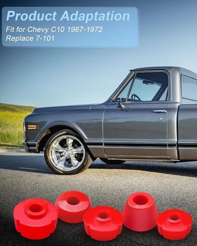 7-101 Body Mount Bushing Kit Fit for Chevy C10 1967-1972, Red in Saudi Arabia