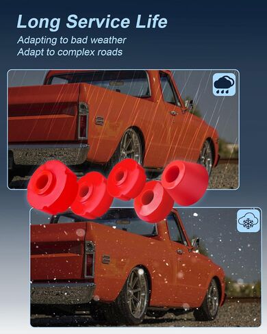7-101 Body Mount Bushing Kit Fit for Chevy C10 1967-1972, Red in Saudi Arabia