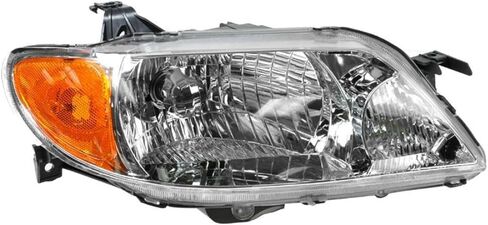 المصابيح الأمامية المصابيح الأمامية مع مديك كروم يمين/يمين مجموعة 2pcs لـ Mazda لـ Protege DX/ES/LX 01-03 & SE 02-03 (1) المصباح الأمامي الخاص بالسائق (1) المصباح الأمامي الجانبي للركاب الواضحة 125-9573 in Kuwait