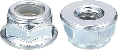uxcell 1/4"x20mm Flange Nylon Insert Lock Nuts, 10Pcs Carbon Steel Hex Lock Nuts Self Locking Nuts for Industrial Construction Fasteners, White in Saudi Arabia
