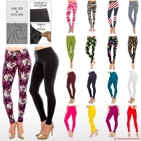 Eevee Women's Solid & Patterned Leggings -One Size-Plus Size in Saudi Arabia