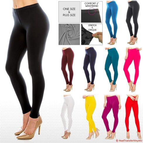 Eevee Women's Solid & Patterned Leggings -One Size-Plus Size in Saudi Arabia