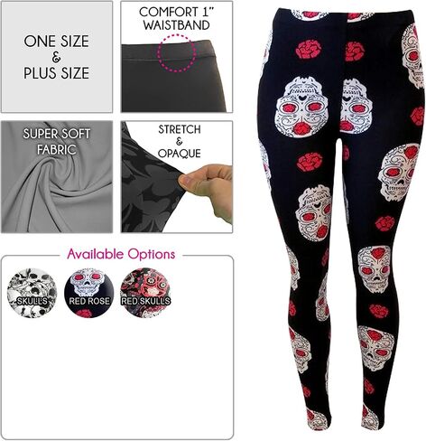 Eevee Women's Solid & Patterned Leggings -One Size-Plus Size in Saudi Arabia