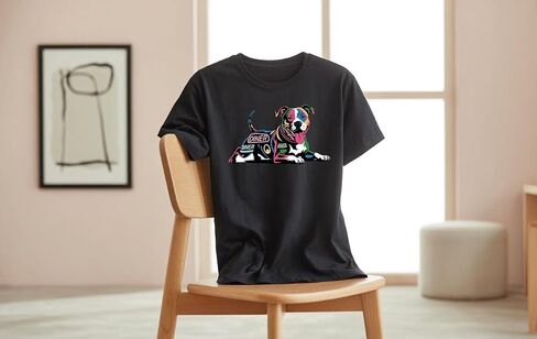 Jexicace Men's Cotton T-Shirts - Pop Art Design Pattern Puppy Adopt Pet Fun Graphic for Cute Dog Lovers Gift 1750044366050 in Saudi Arabia