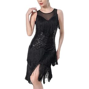 Women's Latin Dance Dress Professional Sequin Tassel Costume for Rumba Cha Cha Tango Stage Performance Outfit in Kuwait