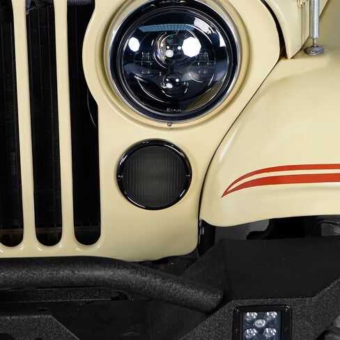 Hooke Road Front Turn Signal Lights Parking Light LED Amber Lamps and White DRL with Smoke Lens for 1976-1986 Jeep CJ5 CJ7 CJ8 Scrambler (Pack of 2) in Saudi Arabia