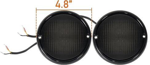 Hooke Road Front Turn Signal Lights Parking Light LED Amber Lamps and White DRL with Smoke Lens for 1976-1986 Jeep CJ5 CJ7 CJ8 Scrambler (Pack of 2) in Saudi Arabia
