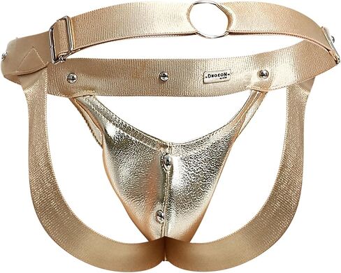 MALEBASICS DNGEON Snap Jockstrap – Synthetic Leather Snap Jockstrap with Breathable Pouch for Support One Size – 1 Unit, Mens in Kuwait