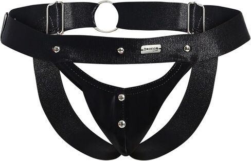 MALEBASICS DNGEON Snap Jockstrap – Synthetic Leather Snap Jockstrap with Breathable Pouch for Support One Size – 1 Unit, Mens in Kuwait