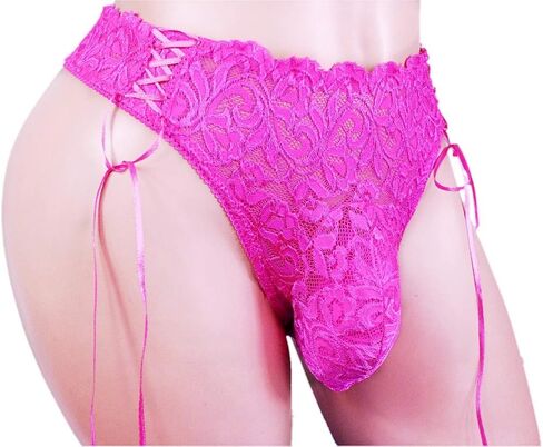 aishani Men's Silky Lace Thong Pouch Panties Briefs Bikini Underwear in Kuwait