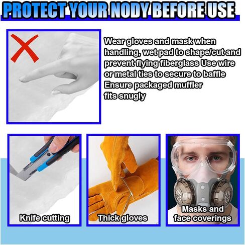Fiberglass Exhaust Muffler Mat, Soundproofing Muffler Packing, Universal Wrap Accessories for Exhaust Pipe Wrap Silencer, Fits 2-Stroke 4-Stroke Dirt Bike Motorcycle ATV in Saudi Arabia