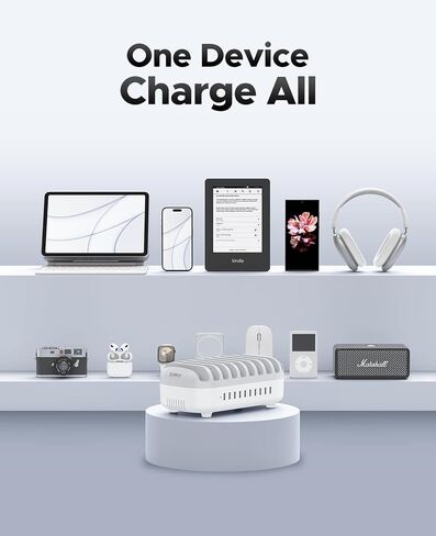ORICO 120W Charging Station for Multiple Devices, 10-Ports USB Charging Docking Organizer with Cables, Multi USB Charging Station Compatible with iPad, Tablet, Kindle, Airpods and Cell Phone in Kuwait