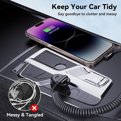 aceyoon [1-2.5ft] USB to USB C Cable, Type C Fast Charging Cable QC 3.0, Coiled Retractable 90 Degree Right Angled, Short Android Auto USB C Charging Cable, (3A 60W) in Saudi Arabia