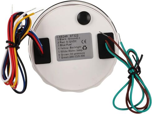 متعدد الوظائف 4in1 85mm مقياس مراقبة الوقت الحقيقي لدراجة نارية قارب RV للسيارة (أسود ° C/BAR) in Kuwait