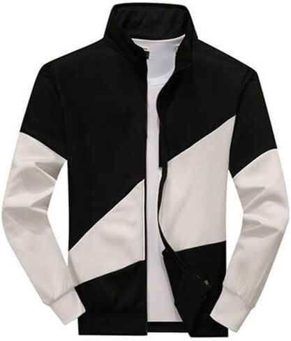 Splicing Stand-up Collar Sweatshirt Suit Casual Sports Cardigan Two-piece Suit in Saudi Arabia