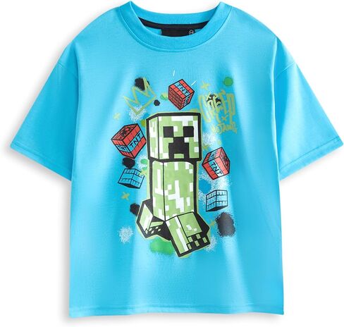 Minecraft Boys 2 Pack Pajama تعيين خيار طويل أو قصير | الأطفال غرافيتي طباعة PJS متعددة الحزم | Kids Night Forms and Tops in Kuwait