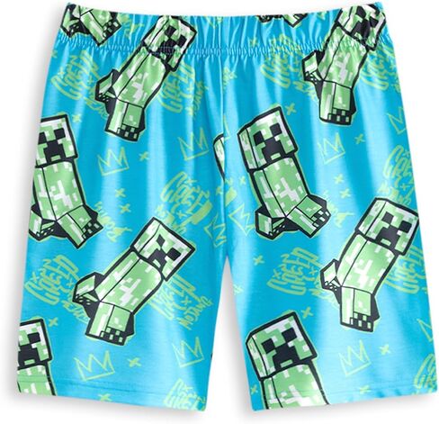Minecraft Boys 2 Pack Pajama تعيين خيار طويل أو قصير | الأطفال غرافيتي طباعة PJS متعددة الحزم | Kids Night Forms and Tops in Kuwait