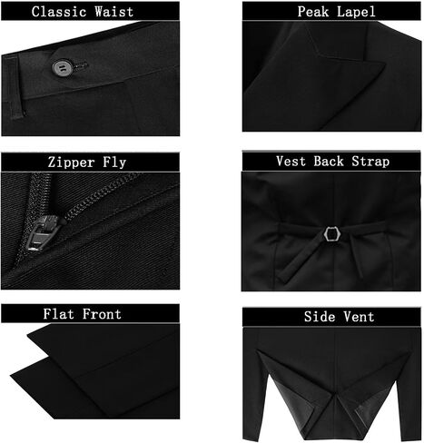 Mens Suit 3 Piece Slim Fit Wedding Business Suits for Men Three Piece Formal Peak Lapel Suit Set Elegant in Saudi Arabia