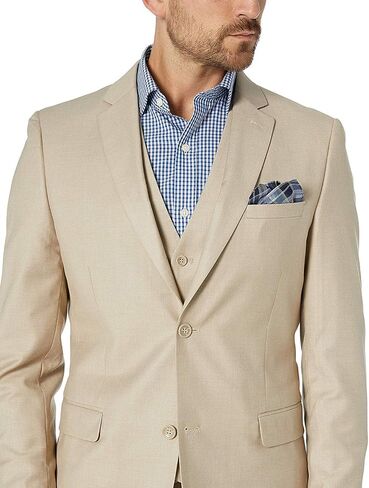 Adam Baker Men's Classic Fit 3-Piece (Jacket, Vets, Trousers) Vested Suit Set - Many Sizes & Colors Available in Saudi Arabia