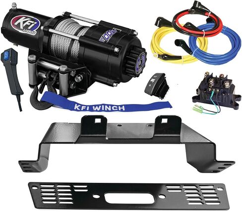 KFI Combo Kit - U45 -R2 4500 رطل وينش ، قوس جبل ، أسلاك ، مفاتيح ، مجموعة عن بُعد - متوافقة مع 2016-2018 Polaris 570 Ranger 4x4 (800 نمط الجسم) in Saudi Arabia