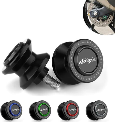 Motorcycle M8 Swingarm Spools Slider Compatible With Ninja ZX6R ZX4R ZX4RR ZX10R 650 500 400 1000SX | Rear Stand Screws Ninja650 Ninja500 Ninja400 Ninja636 ZX636 Accessories (Black) in Saudi Arabia