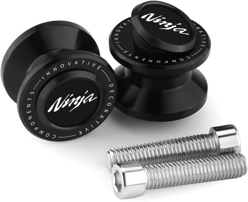 Motorcycle M8 Swingarm Spools Slider Compatible With Ninja ZX6R ZX4R ZX4RR ZX10R 650 500 400 1000SX | Rear Stand Screws Ninja650 Ninja500 Ninja400 Ninja636 ZX636 Accessories (Black) in Saudi Arabia