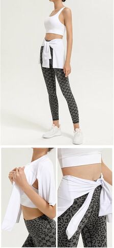 Women Solid Color Yoga Tennis Up Skirt Athletic Workout Running Fitness Tie Up Wrap Skirt Hip Covering Scarf Shawl in Kuwait