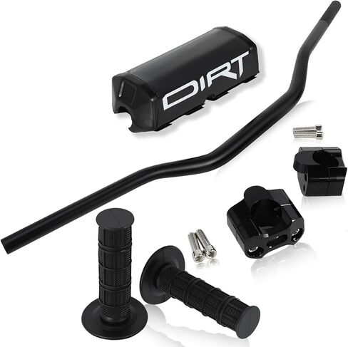 Motorcycle Dirt Bike Handlebar 1 1/8" 28mm with Foam Pad Handle Bar Grips Mount Universal for Motocross Dirt Pit Bike ATV Black in Saudi Arabia