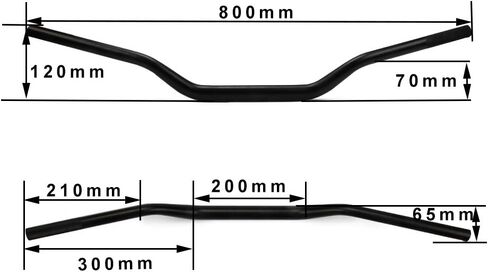 Motorcycle Dirt Bike Handlebar 1 1/8" 28mm with Foam Pad Handle Bar Grips Mount Universal for Motocross Dirt Pit Bike ATV Black in Saudi Arabia