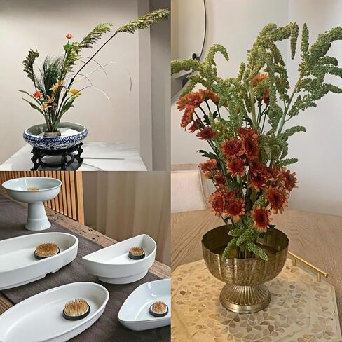Stainless Floral Frogs Kenzan, Round Metal Flower Frog Vase Arranger Pin Holder for Ikebana, DIY Flower Craft Arrangements, Set of 3 (Silver) in Kuwait