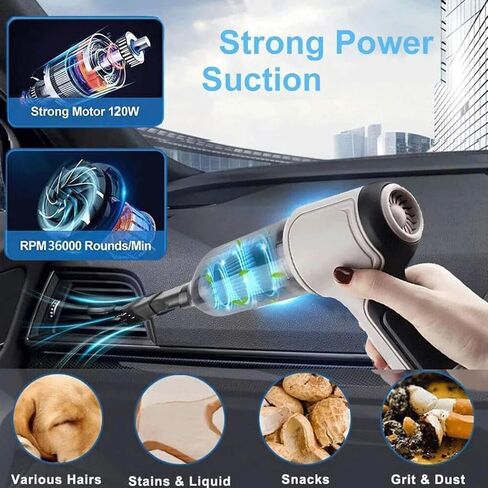 Airifly - AirifyPro Car Vacuum, Airifly Pro V2 and V3- Portable Air Blower, Airified Pro Car Vacuum 95000pa, 7 in 1 High Power Handheld Vacuum Cordless(Black) in Kuwait