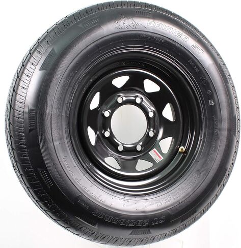 إطار مقطورة شعاعي ecustomrim على حافة سوداء ST235/80R16 نطاق تحميل E 8 Lug على 6.5 Wheel - 6 سنوات ضمان مع جانب الطريق المجاني in Kuwait