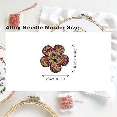 4 Pieces Wooden Mini Floret Needle Minder for Cross Stitch,Needle Minder Magnet-Embroidery Needlework Accessories in Kuwait