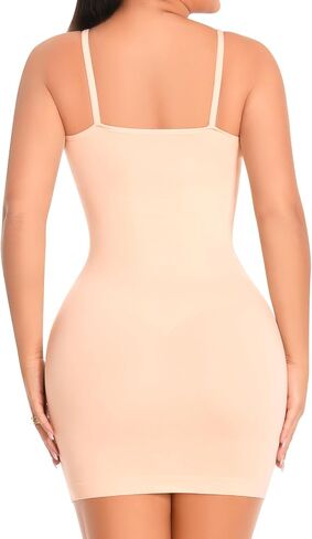 Anygirl Strapless Shapewear Slip for Under Dresses Tummy Control V Neck Body Shaper Seamless Full Slip Under Dress Cami Slips in Saudi Arabia