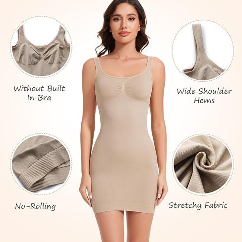 Shapewear Dress Slip for Women Under Dress Body Shaper Tummy Control Full Slip Seamless Shaping Dress in Saudi Arabia