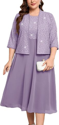Zomva Plus Size Mother Farmly of the Bride Bride with Jacket 2 قطعة شيفون A-Line Dress Guest in Kuwait