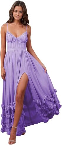 Chiffon Floral Bridesmaid Dresses for Women with Slit A Line Summer Prom Dress in Saudi Arabia