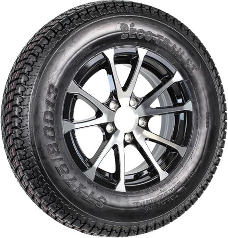 EcustomRim Trailer Tyre ST175/80d13 نطاق تحميل C 13x5 5-4.5 Avalanche أسود الألومنيوم حافة in Saudi Arabia