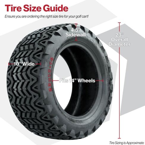 GTW Predator 23 inch Golf Cart All Terrain Tire | 23x10-14 | A/T Tire | 4-Ply | Universal Fitment with 14 inch Wheels | Set of 4 in Saudi Arabia