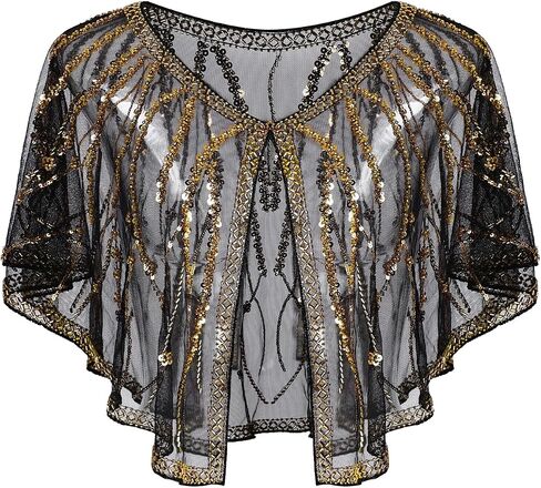 Women's 1920s Shawl Wraps,Sequin Flapper Evening Shawls for women Gatsby Accessories for Harlem Night in Kuwait