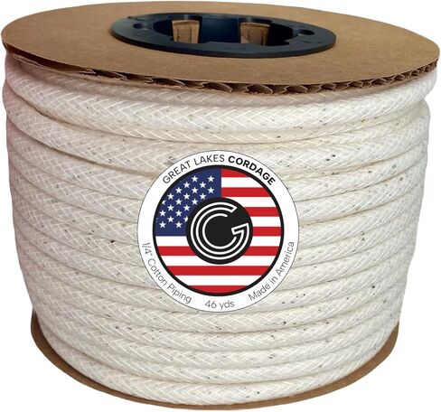 1/4" Cotton Piping Cord, Size 2 (200 yds) Made in USA in Saudi Arabia