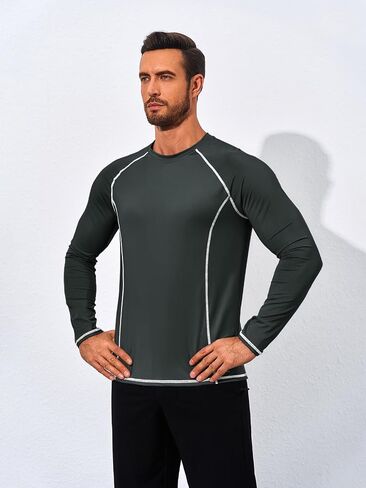 قمصان Yousify Mens Compression Tirts Long Sleeve Athleve Prochyout Shirt Sports Running T-Shirt Base Base Base Tops نشط in Saudi Arabia